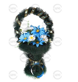 Корзина с цветами Голубая 65 см